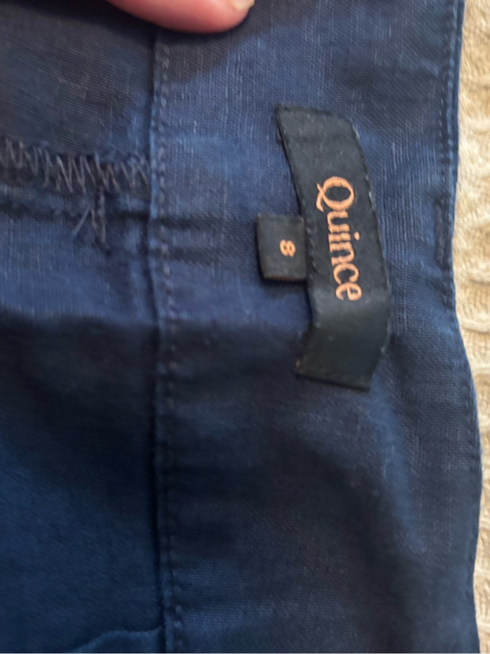 Quince 100% linen deep navy women’s wide leg pants - Picture 3 of 5